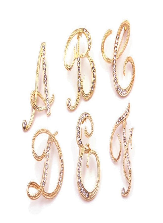 vmcoatdu Women A-Z Initial Pins 26 Letters L Pins Gold Plated Metal Brooches Clear Crystal Rhinestone Brooch Breastpin Badge (Letters L) - Image 4